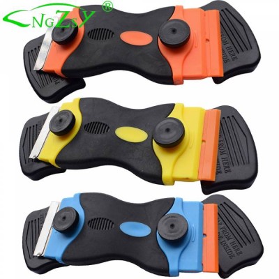 Orange Blue Yellow 2 Heads Double Edge Razor Blade Scraper Remover Tool Scraper E21o